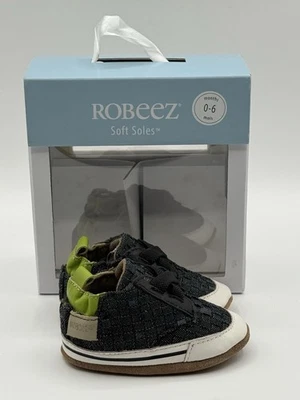 Suelas suaves Robeez Baby 0-6 meses frescas e informales azul marino Foto 1 de 4