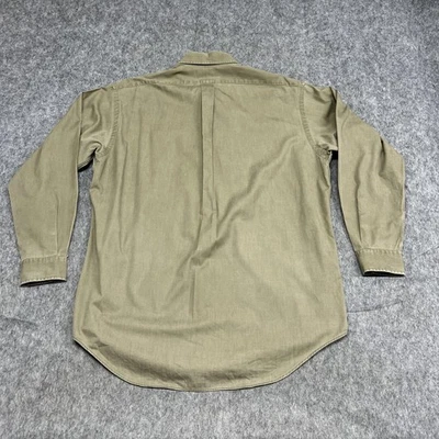 VintagRalph Lauren Blake Shirt Mens M Beige Khaki Button Down Long Sleeve Cotton - Image 1 of 4