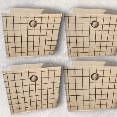 Collapsible Storage Containers Cubes Cubby Basket (4) Fabric Set 9x9x8 NEW - Image 1 of 4