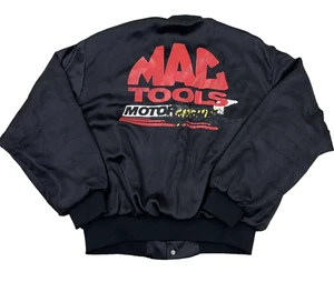 Chaqueta de satén Mac Tools vintage para hombre grande negra bombardero EE. UU. 80 años 90 grunge usada - Imagen 1 de 18