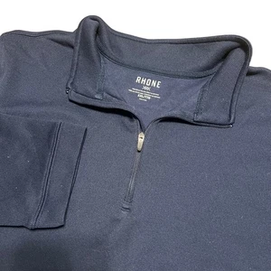 Rhone Men's Quarter Zip Pullover Shirt Navy Blue XXL Long Sleeve Performance - Picture 1 of 8