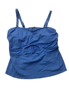 Women’s Vibrant Blue Strappy Swim Suit Top Time & Tru size 2x Plus Size - Picture 1 of 2