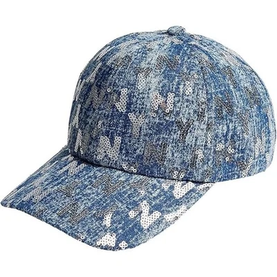 Chapéu boné lantejoulas azul forrado de cetim vermelho da Kiss novo com etiquetas tamanho único serve para todos - Imagem 1 de 4