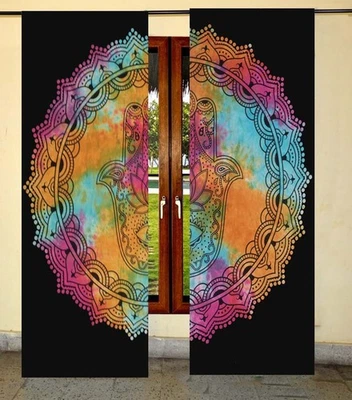 84" NUEVO HOGAR REGALO PUERTA VENTANA MANDALA PALMA CORTINAS CORTINA HABITACIÓN BOHO CORTINA CONJUNTO Foto 1 de 4