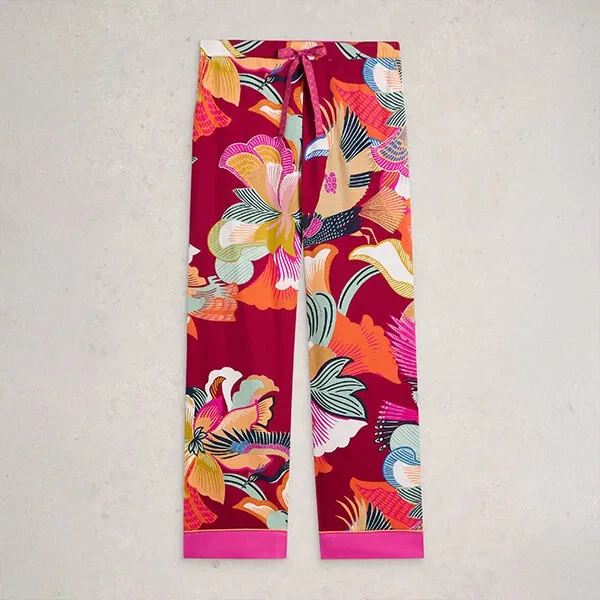 Pantalones de pijama orgánicos White Stuff Nina rojo multi Foto 1 de 1