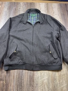 VTG IZOD Jacket Mens XL Black Full Zip Wool Blend Plaid Flannel Lined Bomber 90s - Picture 1 of 9