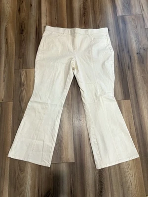 Isaac Mizrahi Live! Pantalones elásticos de pierna ancha marfil talla 16P para mujer Foto 1 de 4