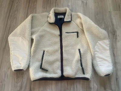 Chaqueta Sherpa Manastash Beige Cremallera Completa Multi Bolsillo Suéter Talla M Foto 1 de 4