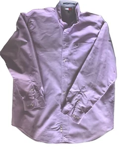 Tommy Hilfiger Shirt Adult S Lilac Button Up Long Sleeve Oxford Cloth Mens - Picture 1 of 8