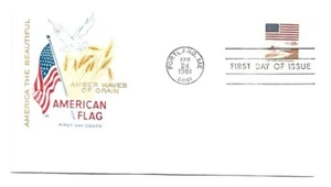 1890 18c Flag/waves of Grain Farnam, HF, FDC - Picture 1 of 1