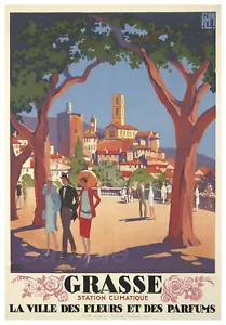 VINTAGE GRASSE FRANCE TRAVEL A2 POSTER PRINT - Picture 1 of 2