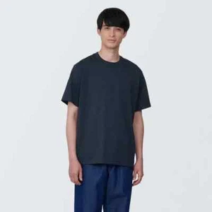 MUJI Cotton T-Shirt Navy Blue Tee Short Sleeve Size Med - Picture 1 of 7