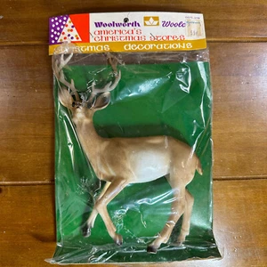 "Vintage Nuovo Woolworth Woolco Decorazioni Crismatiche Renna Cervo Plastica 8" - Foto 1 di 6