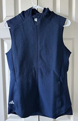 Women's ADIDAS COLD READY Vest w/ Hood & Zip Pockets, Small Navy  NEW! - Image 1 of 4
