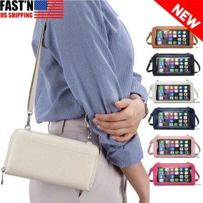Women Touch Screen Cell Phone Bag Crossbody Shoulder Pouch Purse Key Card Case - Image 1 of 4