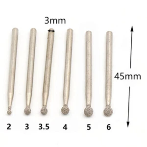 Kugel Diamend Schleifstifte Grinding Bit Schaftfräser 3mm Schaft Für Polieren - Picture 1 of 6