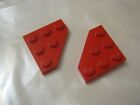 Lego Lot Of 2 Red 3x3 Corner Wedge Plates, 2450 (028-203) 