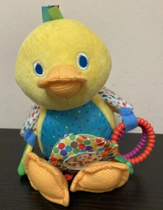 Eric Carle Duck Plush Activity Developmental Crinkle Teether Bell Clip-On Toy - Picture 1 of 6
