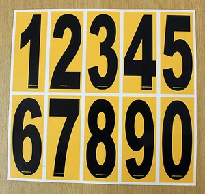 4 x Black numbers on Yellow background - European/OTK Karting Race Numbers - Picture 1 of 11