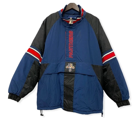 Vtg Florida Panthers Starter NHL 90s Men's Size XL Zip Embroidered Puffer Jacket Cover