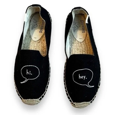 Zapatos planos alpargata Soludos x Ashkahn de lona negra Hi Hey sin cordones en la playa talla 7 Foto 1 de 4