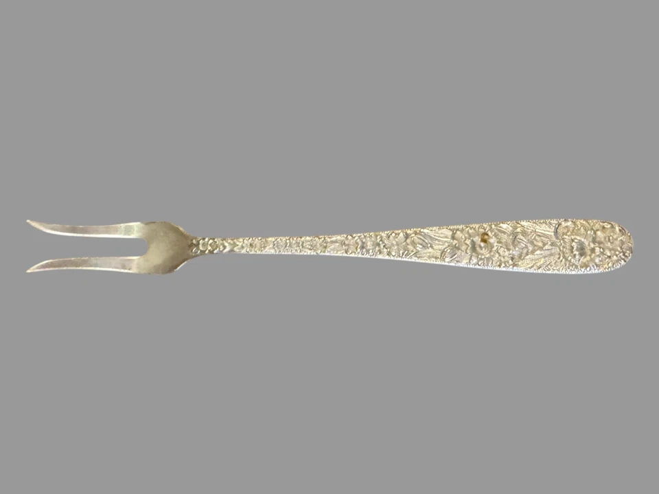 Kirk & Son Stieff Sterling Silver Repousse 5-3/4" 2 Tine Lemon Fork - Image 1 of 3