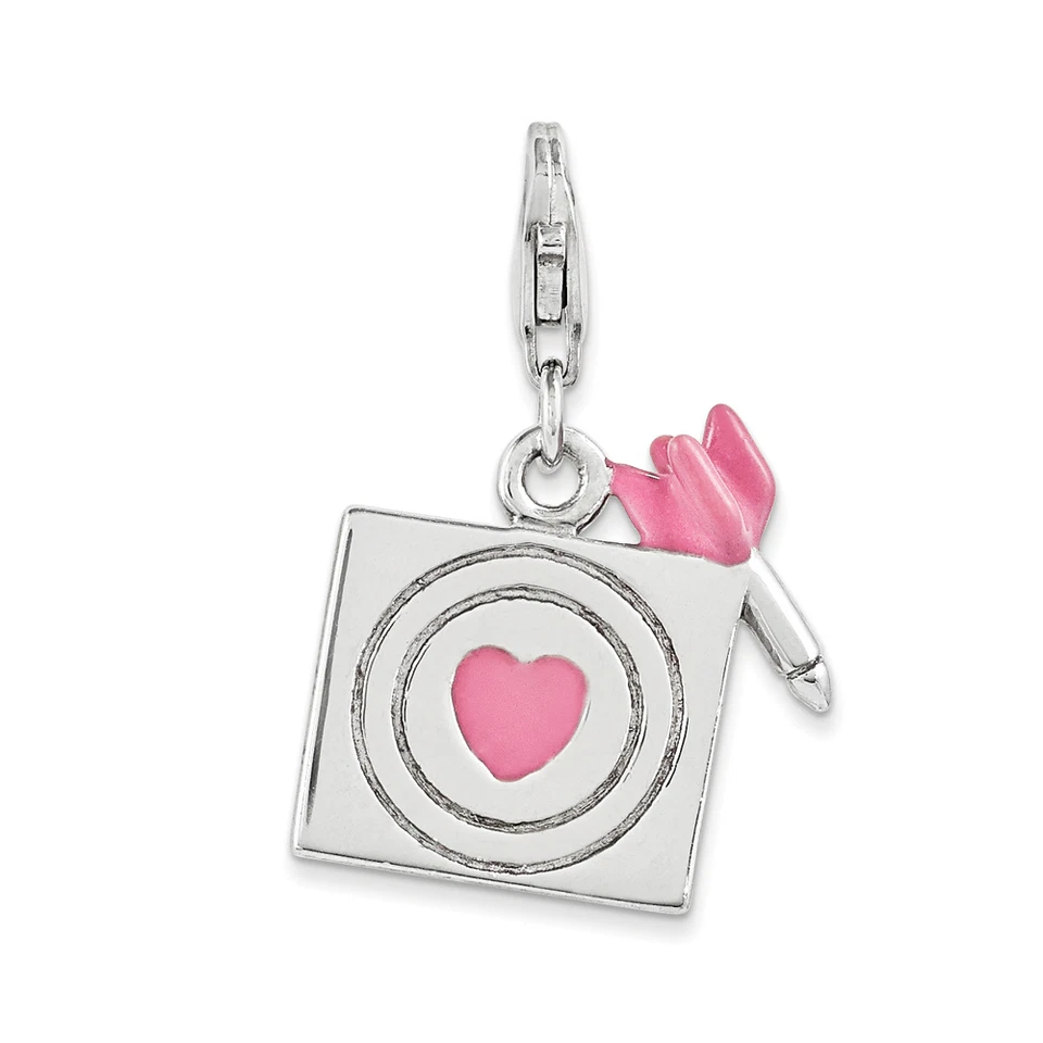 Sterling Silver and Enameled Bullseye Charm Qcc1098