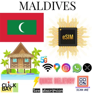 [eSIM] Maldives Voyage e-SIM Haute Vitesse 4G/5G Données pendant 30 Jours (Données uniquement). - Photo 1 sur 1