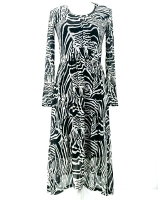 Vestido midi con estampado de cebra SPARKZ COPENHAGEN mangas transparentes forrado XS S M Foto 1 de 4