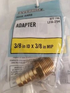 Hose Barb Adapter ,3/8" Inch x 3/8" In Mip, LFA-294 ,677746 (Lot of 5)(D3) - Picture 1 of 1