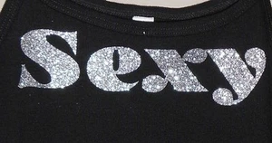 Bella Spaghetti Black Tank Custom Dirty T-Shirt Fun Sexy Glitter Party Small - Picture 1 of 1