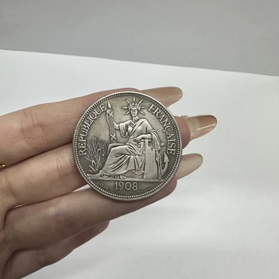 Moeda da Indochina Francesa 1908 República Francesa Numismática Colecionável - Imagem 1 de 3