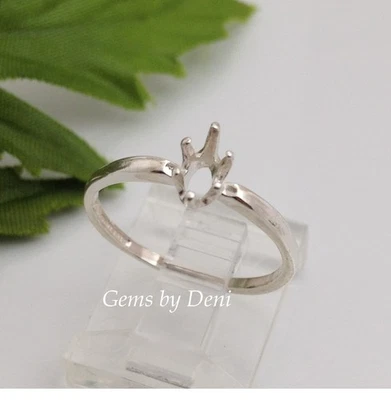 Anillo solitario marquesa de plata de ley tamaño 6,5 (6x3-10x5 mm). Foto 1 de 4