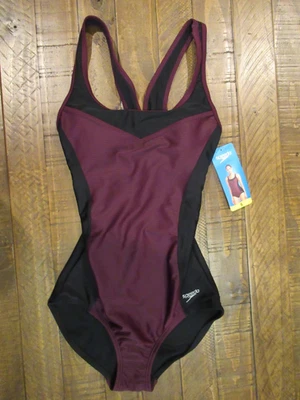New Speedo One Piece Potent Purple Keyhole Racerback Swimsuit Women's Size S - Image 1 of 4