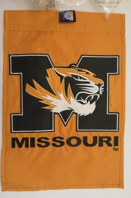 Tigres de la Universidad de Missouri, equipo universitario, aplique / bandera de jardín cosida de 2 lados Foto 1 de 4