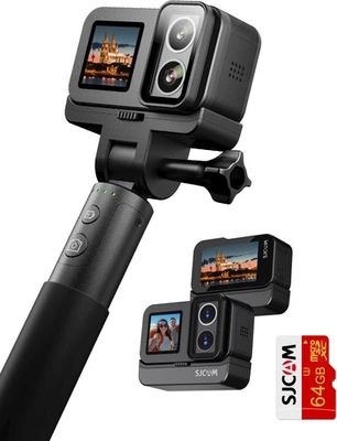 SJCAM SJ20 visão ultra noturna e câmera de ação 4K 8H potência 4K lente dupla bastão selfie - Imagem 1 de 4