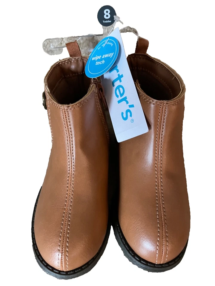 Carter's Botín Imitación Cuero, Cremallera Lateral/Decoración, Marrón, Niña Niño Talla 8M Foto 1 de 4