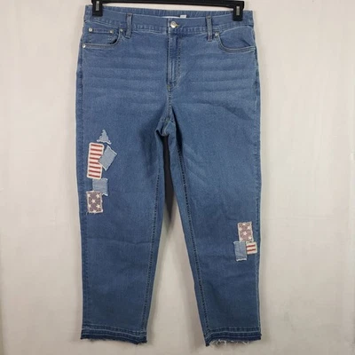 Denim Co Jeans Womens 14 Blue Regular Americana Classic Stretch Denim Patriotic - Image 1 of 4