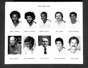 1979 PHILADELPHIA PHILLIES TEAM PHOTO PACK, 4 SHEETS, 40 ORG PICS, BLANK BACK - Picture 1 of 4