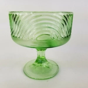 Vintage smaragdgrün EO Brody Co Ohio Glas Fuß Kompott Schüssel Süßigkeiten Schale - Bild 1 von 8