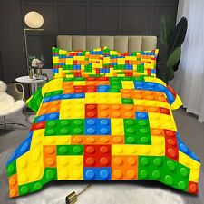 Colorful Building Blocks Duvet Cover Set - Soft and Comfortable Bedding