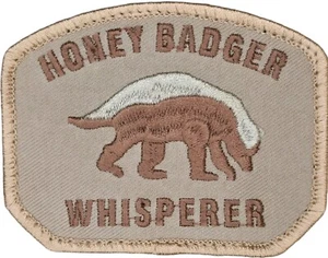 HONEY BADGER WHISPERER MILITARY ARMY TACTICAL DESERT HOOK MORALE PATCH - Picture 1 of 2