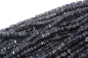16" Long Natural Blue Iolite Heishi Beads,Smooth Square Beads Size 4-4.5 MM - Picture 1 of 5