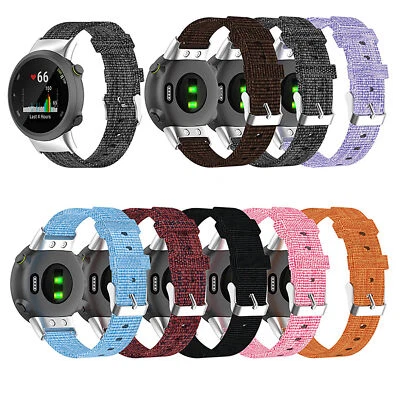 Pour Garmin Forerunner 45/45S/Swim 2 Watch Strap Wristband Nylon Canvas Strap