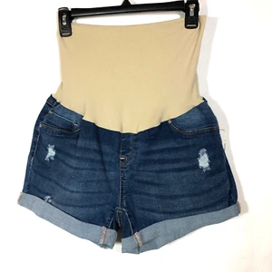 Blue Savvy Maternity Distressed Jean Shorts Women’s Size XL Medium Blue - Picture 1 of 9