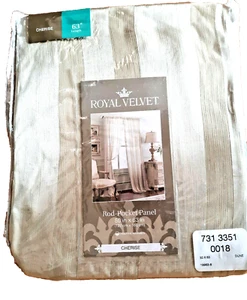Panel de Cortina de Bolsillo de Cerezas JC PENNEY HOME 50x63 Color ""Dune"" Nuevo en Paquete - Imagen 1 de 7