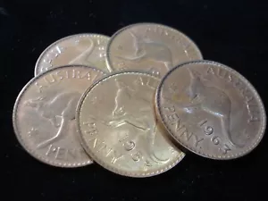 Australian 1963 Penny Coin Queen Elizabeth Gift High Grade Rainbow Lust Bargain - Picture 1 of 2