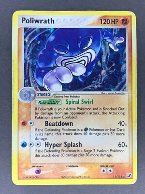 Poliwrath Holo 011/115 EX Unseen Forces 2005 English Pokémon Card DMG - Image 1 of 2