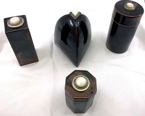 Juego de tocador Art Deco 4 botellas/frascos fregona con tapas de plata de ley impresionante firmado - Imagen 1 de 12