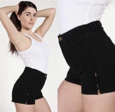 PANTALONES CORTOS AMERICAN APPAREL AMARILLO NEÓN TIRO ALTO CREMALLERA LATERAL TALLA 28/29 Hechos en EE. UU. Foto 1 de 4